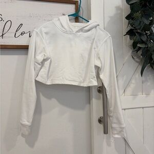 White Lululemon Cropped Scuba Hoodie